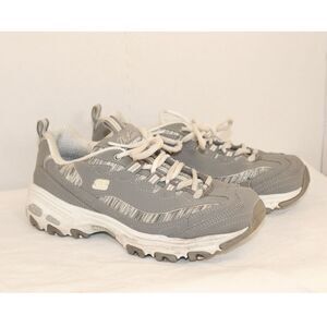 Womens Sketchers Size 7.5 Tennis Shoes Athletic Casual Sneakers Gray w/ White